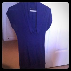 Plunging neck sweater dress